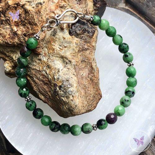 Anyolite - Ruby Zoisite - Bracelet with Hook Clasp